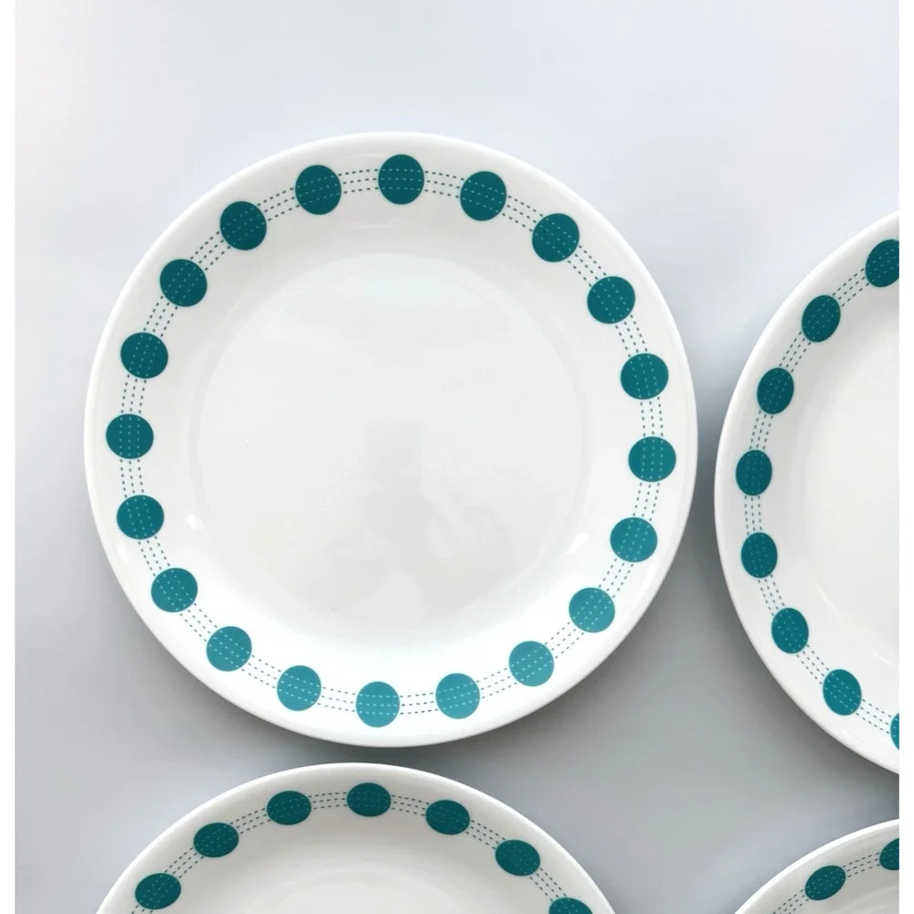 Set of 4 CORELLE SOUTH BEACH Pattern Dinner Plates 10-1/4